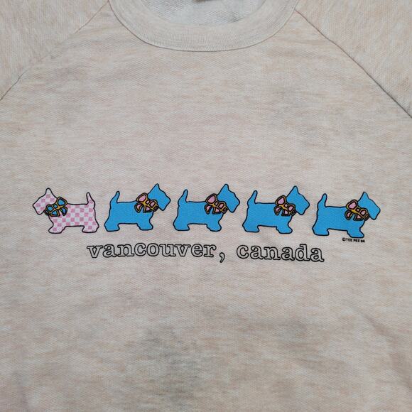 Vintage 1988 Yorkie Dog Sweatshirt Womens XL 23x26 Heathered - Picture 3 of 14